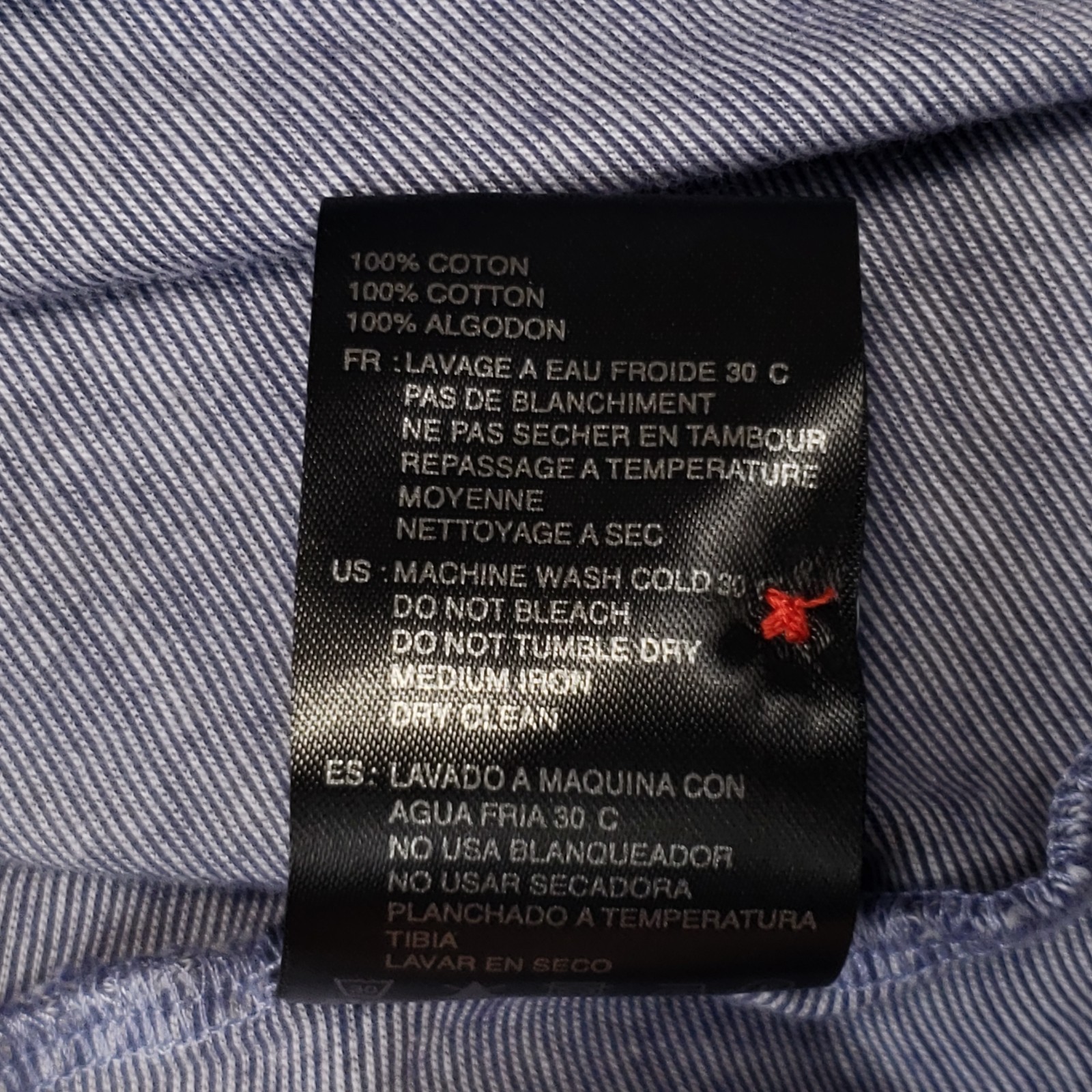 Maceoo Shirt Men Size 3 / M Blue Cotton V-Neck Long Sleeve Barrel Cuff Pullover gallery