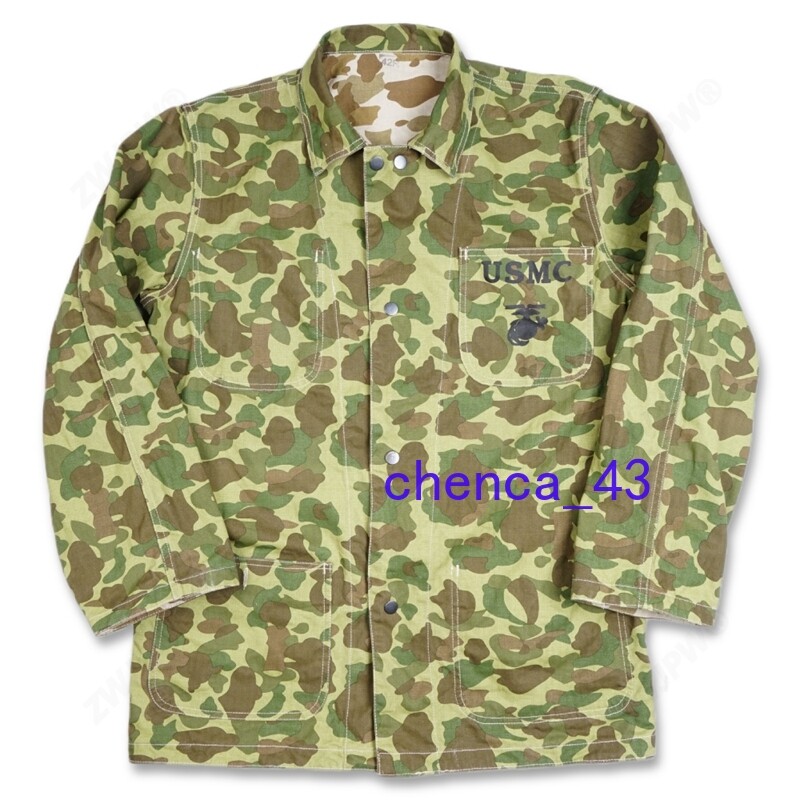 WWII US Army Solider USMC Pacific Camo Jacket Cotton Reversible Coat Casual Tops gallery