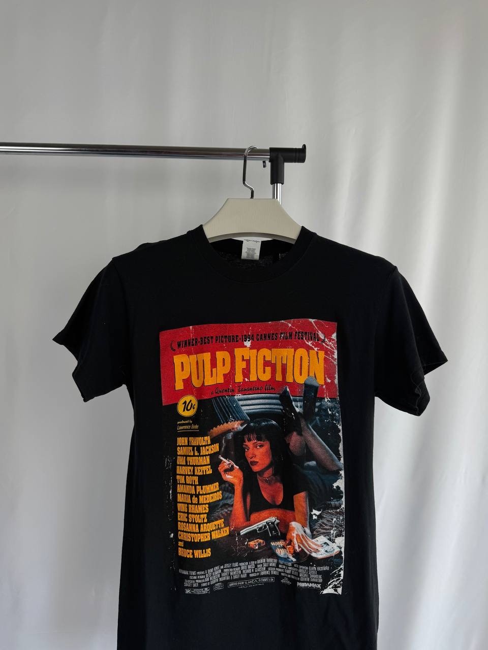 Vintage Style Pulp Fiction Movie Poster T Shirt Uma Thurman Tarantino Tee Size:S gallery