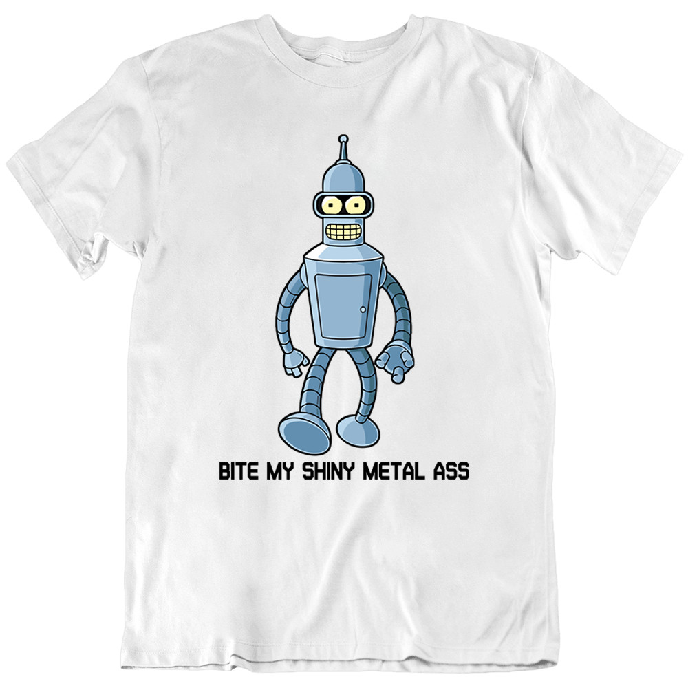 Bite My Shiny Metal Bender Futurama Cartoon TV Show T Shirt Tee Gift New gallery