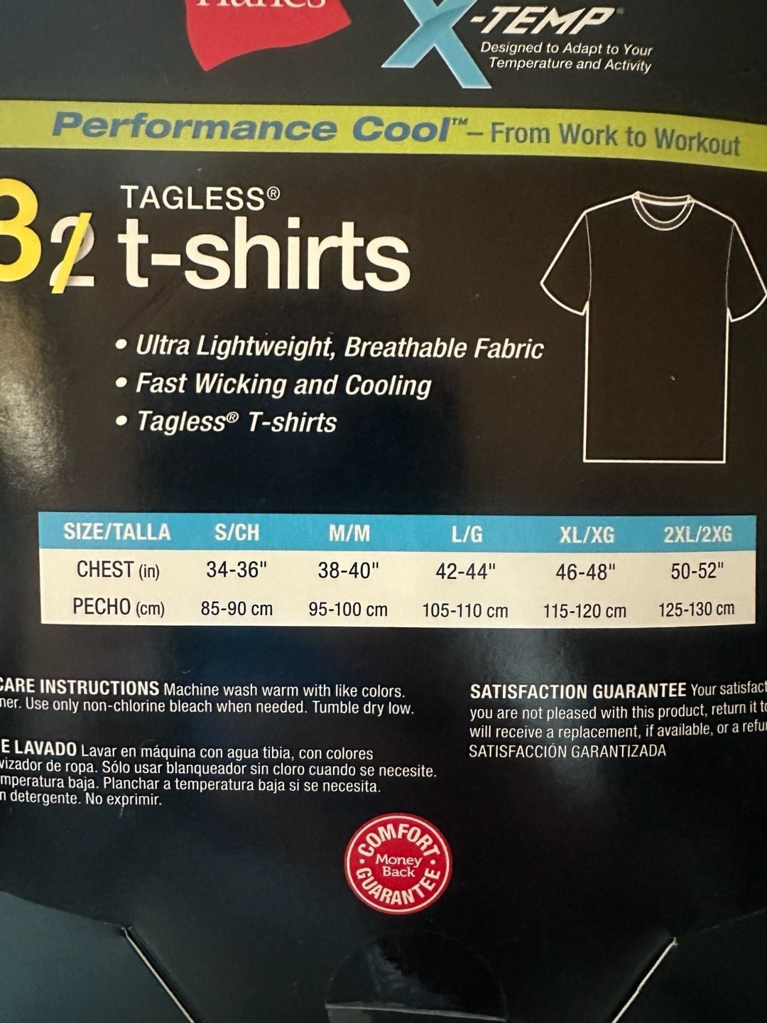 Hanes Men's X-Temp Performance Cool Tagless T-Shirts, Size: S, 3+1 Pack gallery