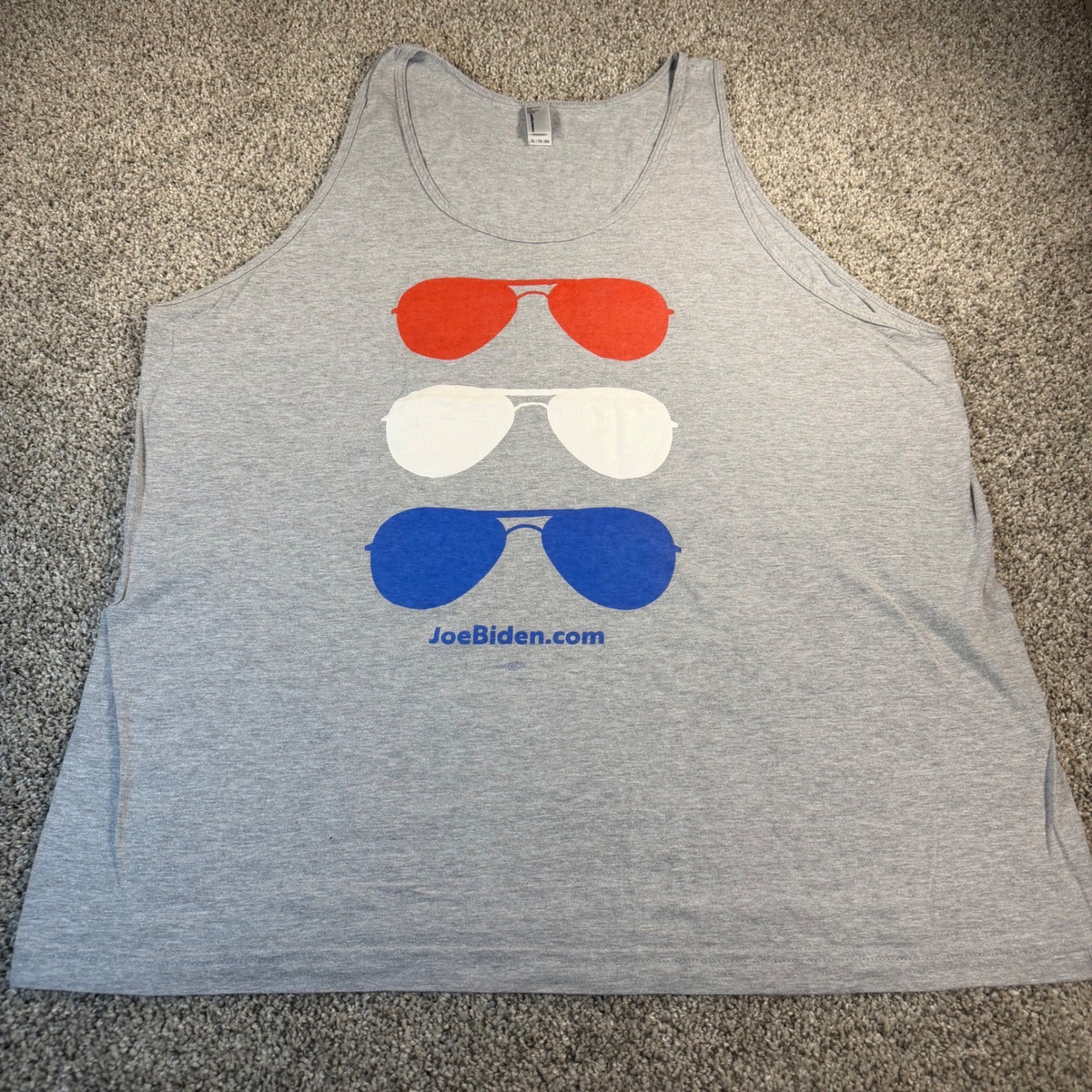 American Apparel Joe Biden Aviator Sunglasses Tank Top Gray XL 4th of July USA