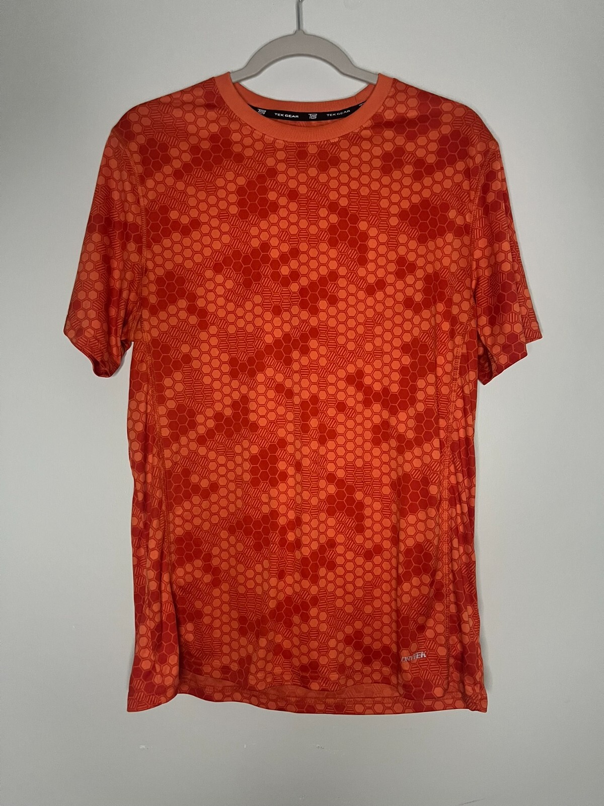 Tek Gear Orange Dry Tek Honeycomb Pattern T-Shirt Short Sleeve Mens Size Medium gallery