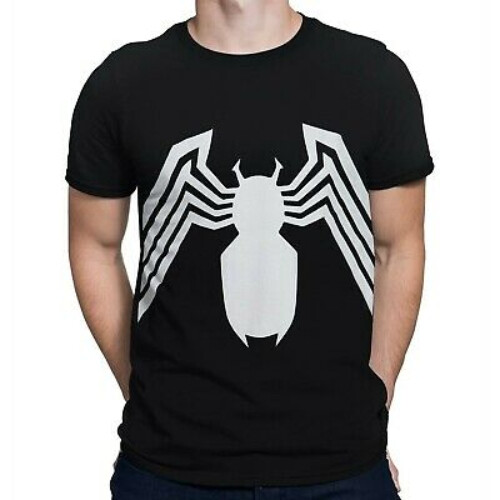 Adult Black Marvel Comics Spider-Man Venom Logo Legs Performance Cosplay T-shirt gallery