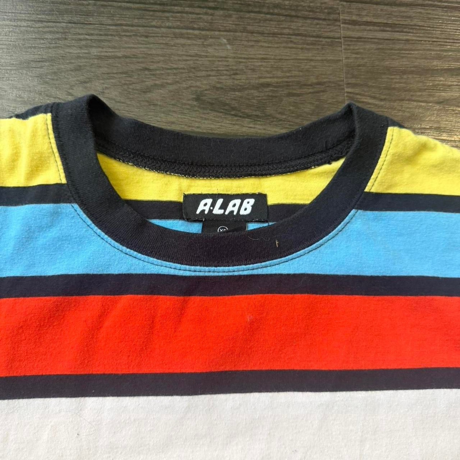 Y2K A-LAB Skate Surf Striped trippy multi color Size Medium Boxy fit gallery