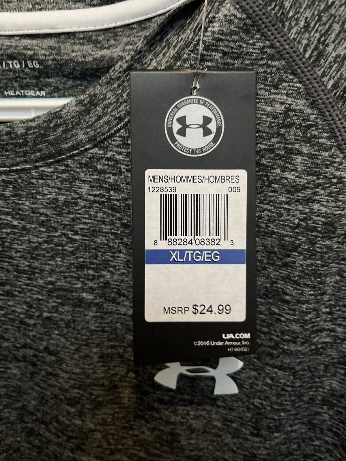 NEW Under Armour Heatgear T-Shirt Mens XL Gray Short Sleeve Crew Neck NWT $25 gallery