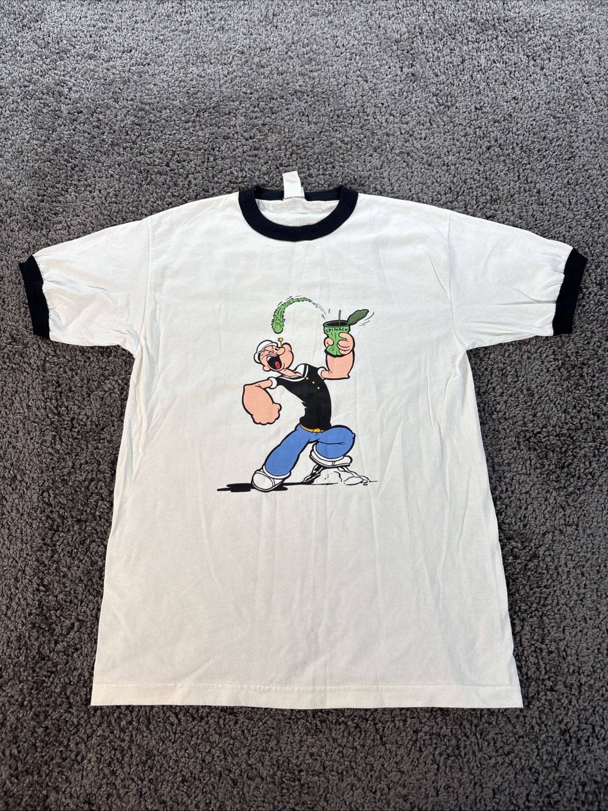 Vtg Popeye T Shirt Mens Large White Graphic Spinach I Y’am What I Y’am Y2K gallery