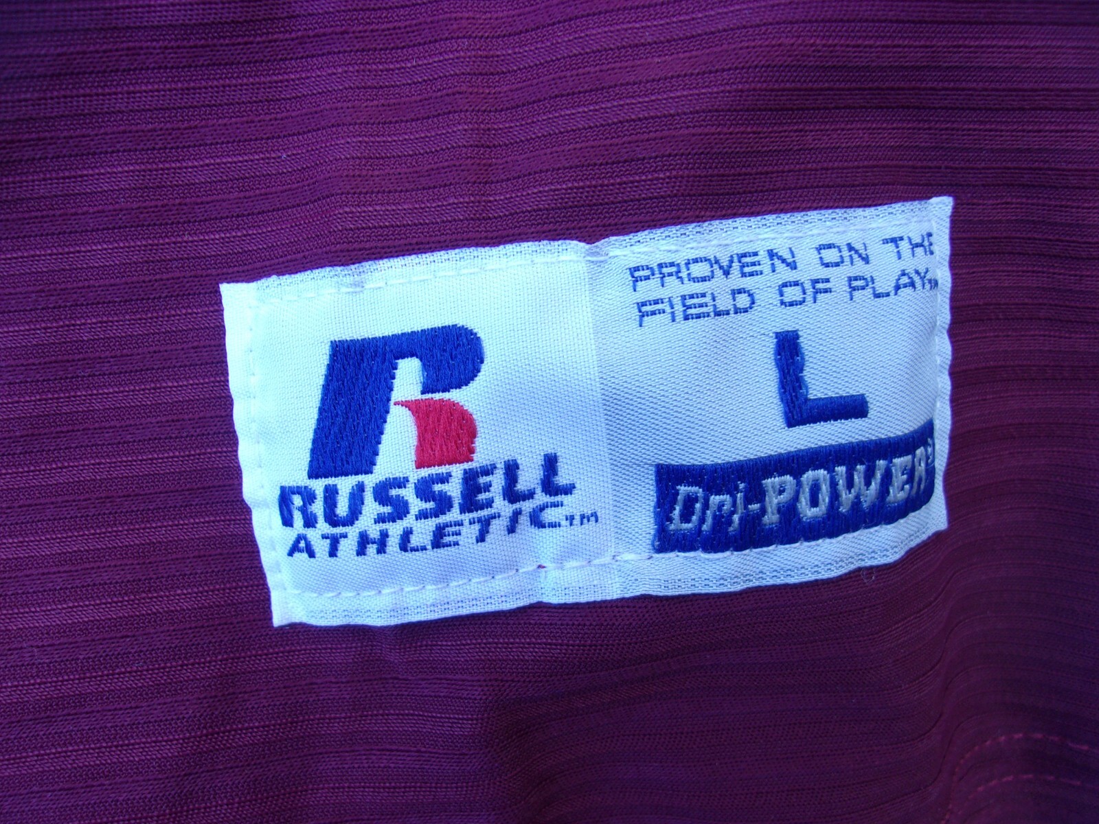 NWOT Russell game cut football jersey, nylon blend, men's L, teams, colors, long gallery