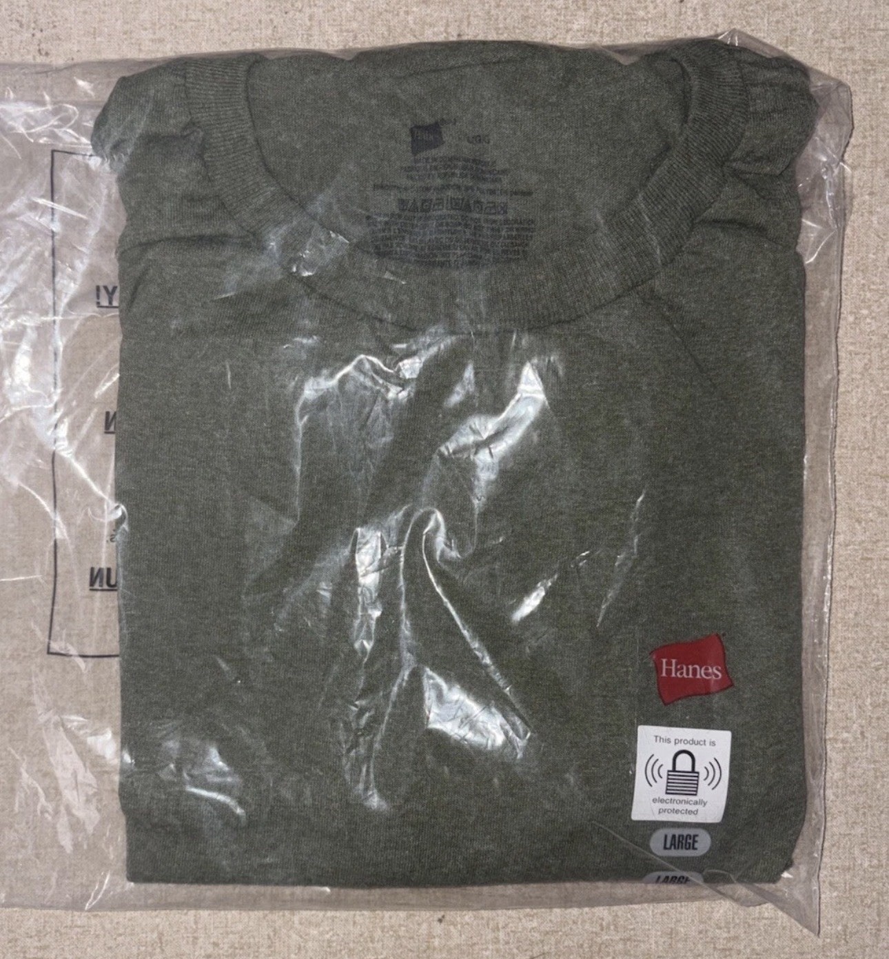 Hanes Unisex Ecosmart T Shirt Casual Heather Green Plain T-Shirt – Large