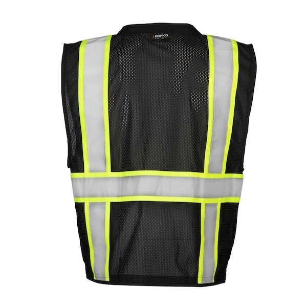 Kishigo B100-4X-5X Safety Vest, Zipper, Black, 4Xl/5Xl gallery