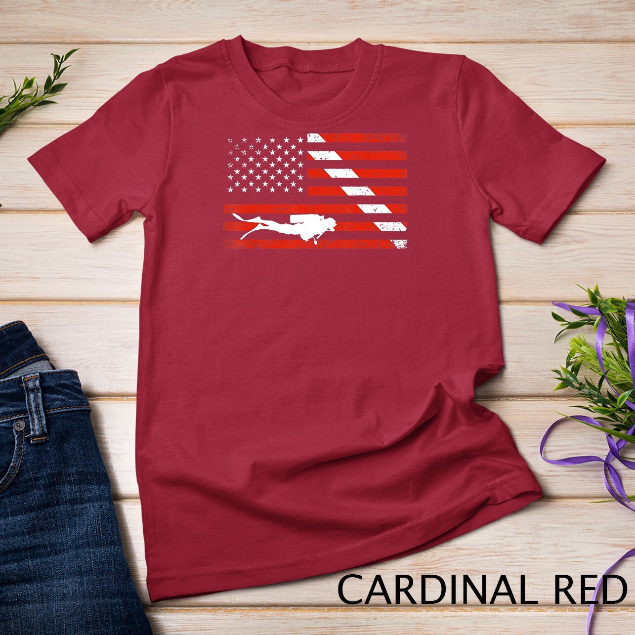 Diver Down Dive Flag Scuba Diving American Flag T-Shirt Unisex T-shirt gallery