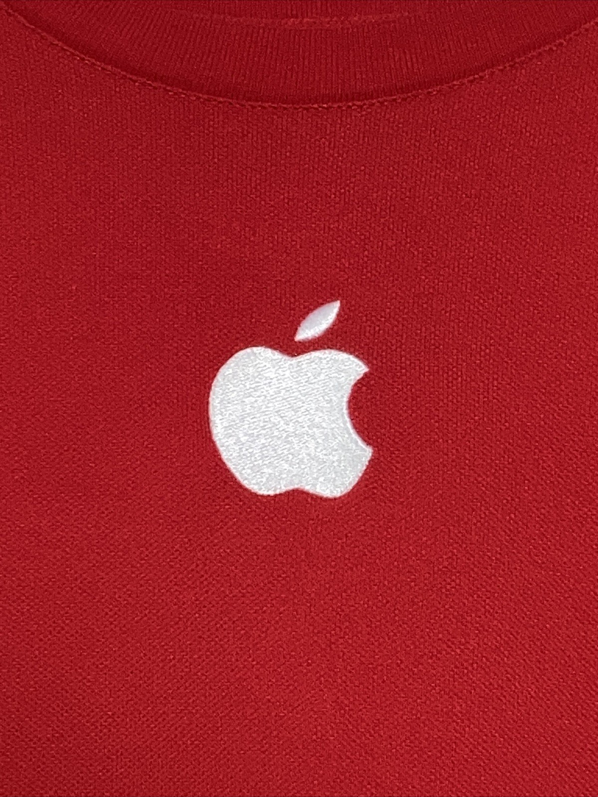 Apple Computer Red Shirt Men’s Long Sleeve Employee Geek Embroidered New L New gallery