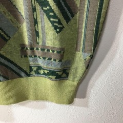 【Unique】 Made in Japan Crocodile Short Sleee All-Oer Print Summer Knit, Green