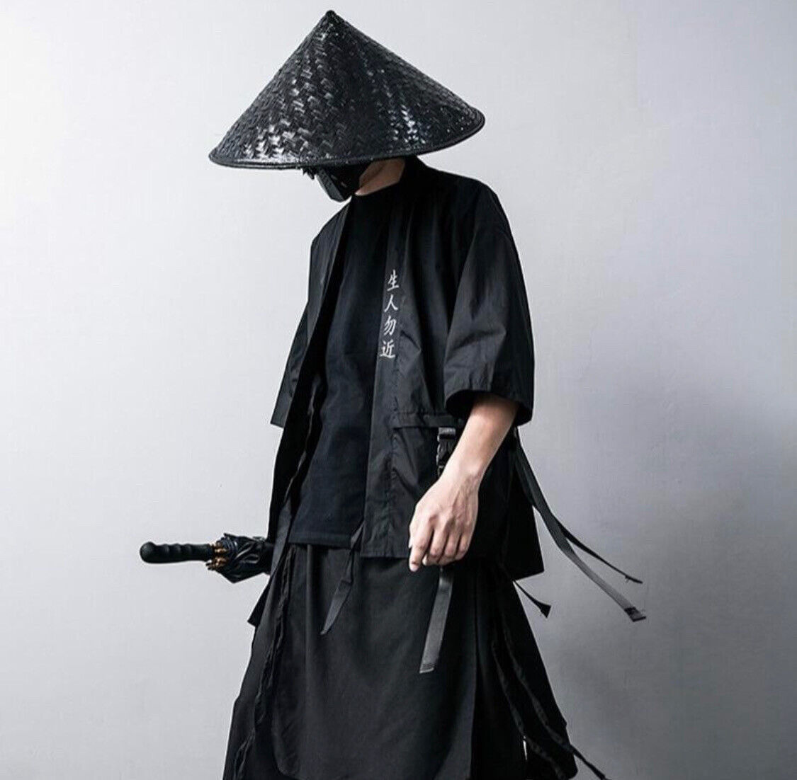 Niepce Matte Black Tee Japanese Samurai T-Shirt Kanji Embroidery Shirt gallery