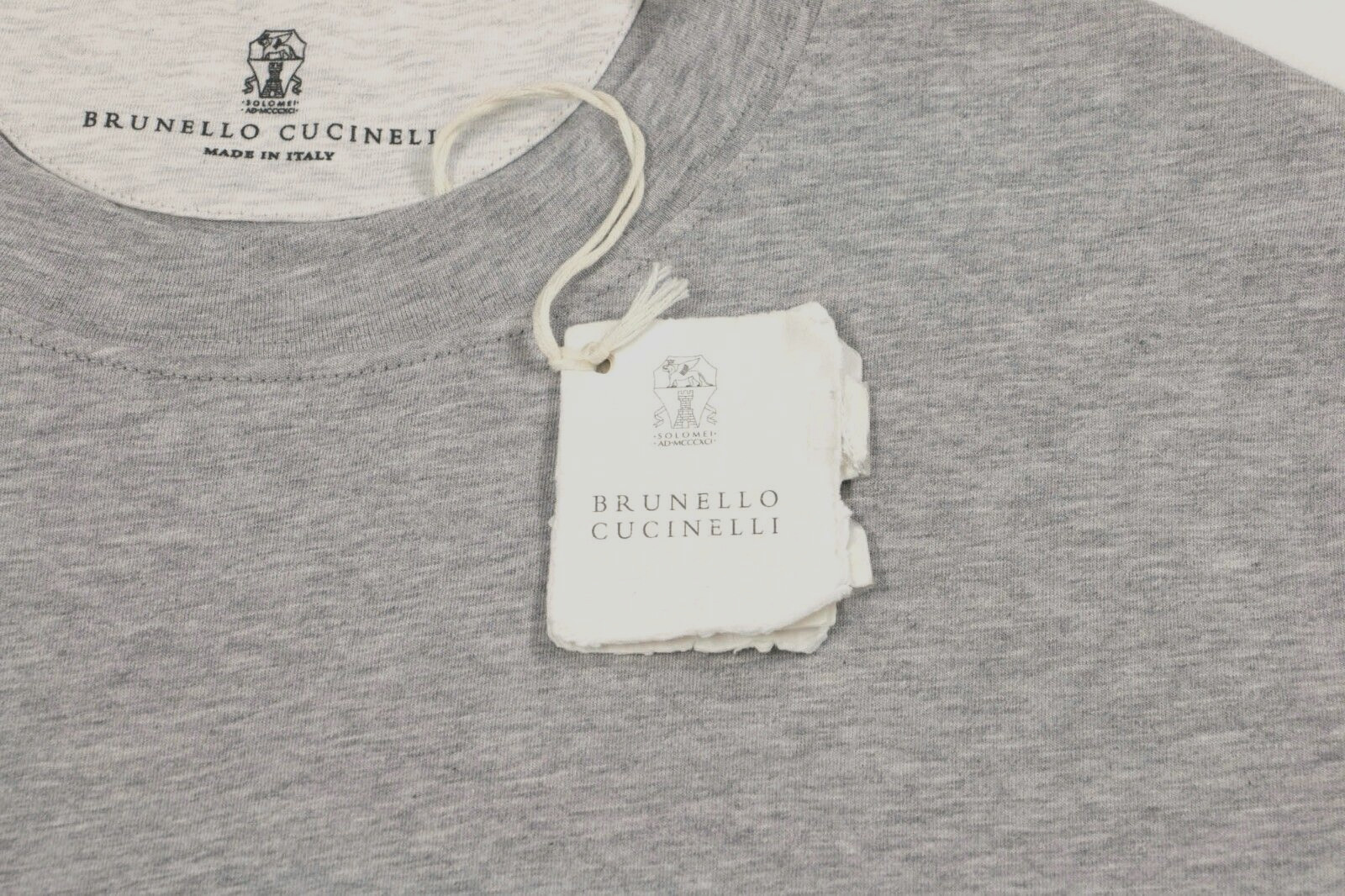 NWT Brunello Cucinelli Men 100% Crewneck Tee W/Logo Graphic Accents Size M A248 gallery