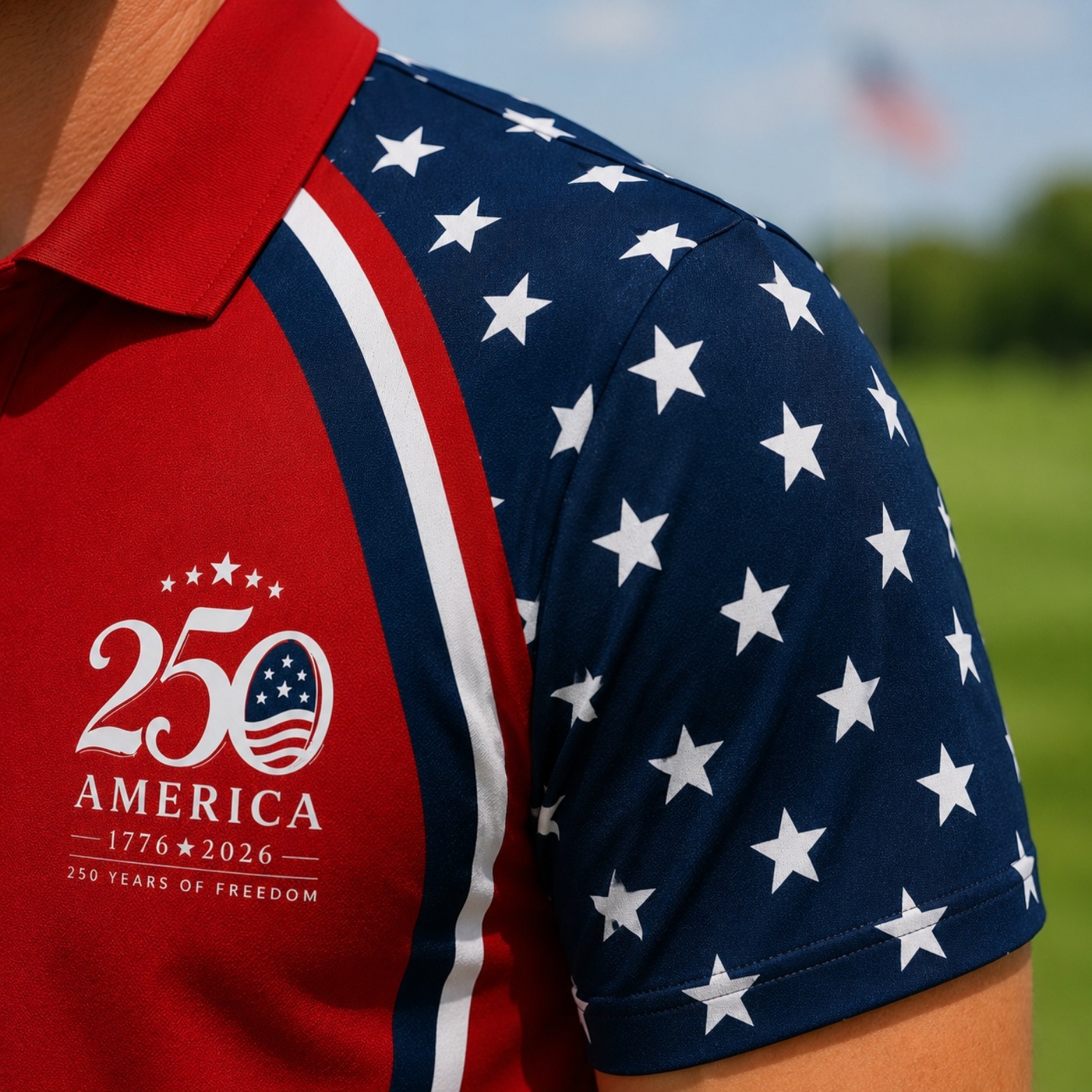 USA 250th Anniversary Golf Polo Shirt 1776-2026 American Flag Patriotic (S-5XL) gallery