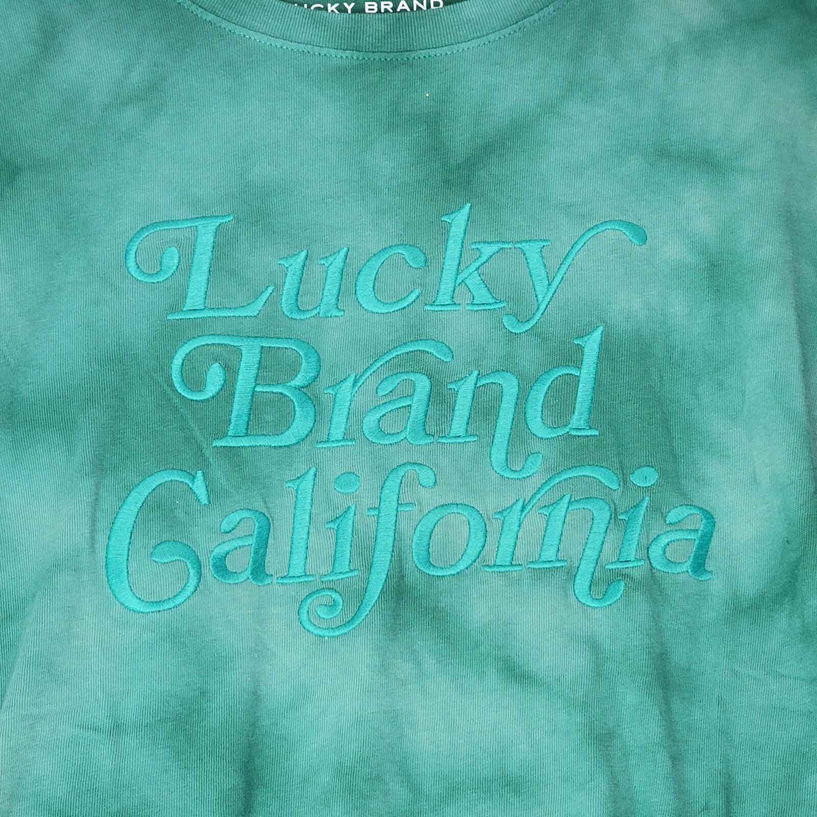 Lucky Brand TIE DYE SHIRT Mens Extra Large XL GREEN Casual Embroidered NWT gallery