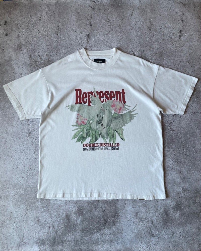 Represent DOUBLE DISTILLED FLAT WHITE T-SHIRT Size-L