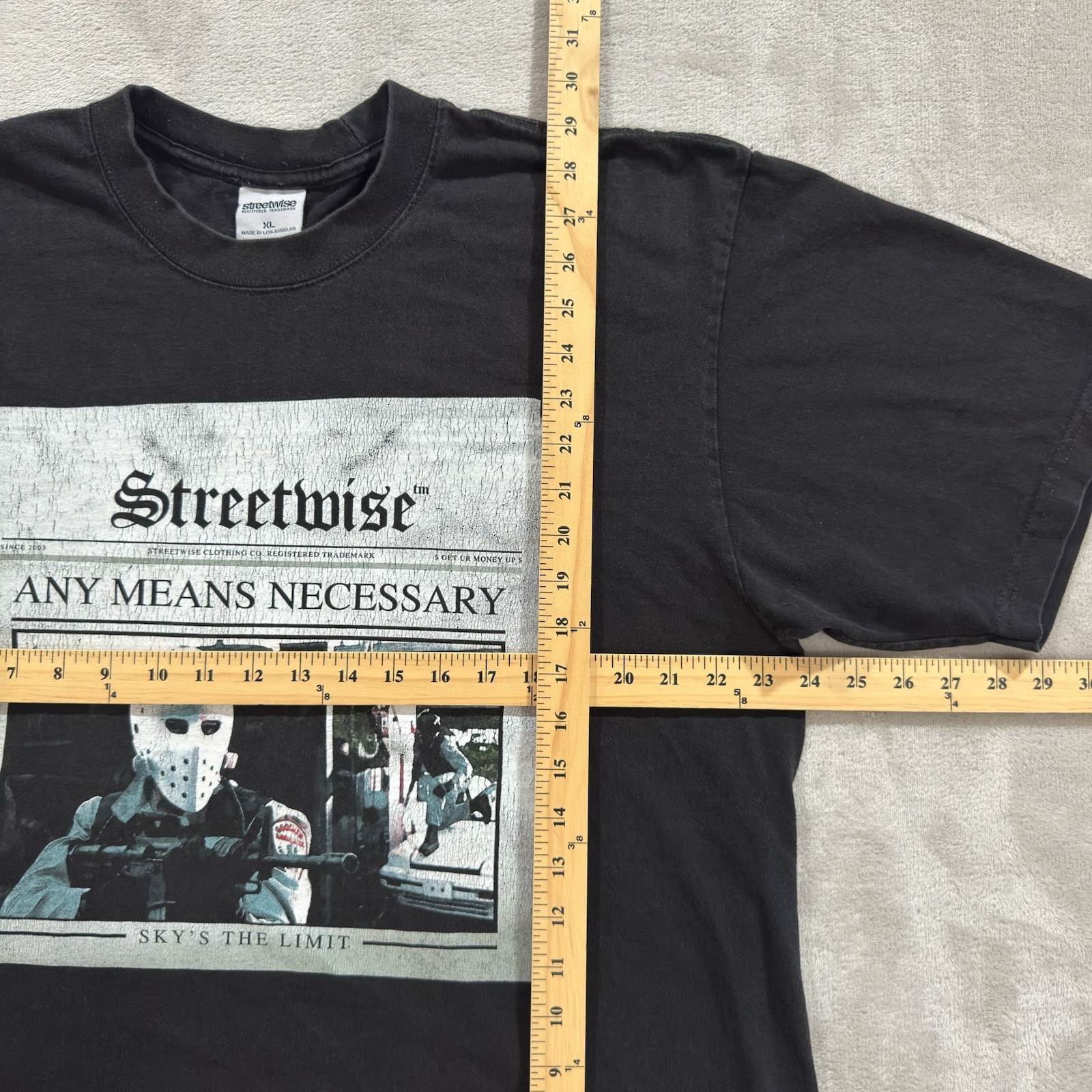 Vintage Y2K Streetwise T-shirt Urban Streetwear By Any Means Necessary Size XL gallery
