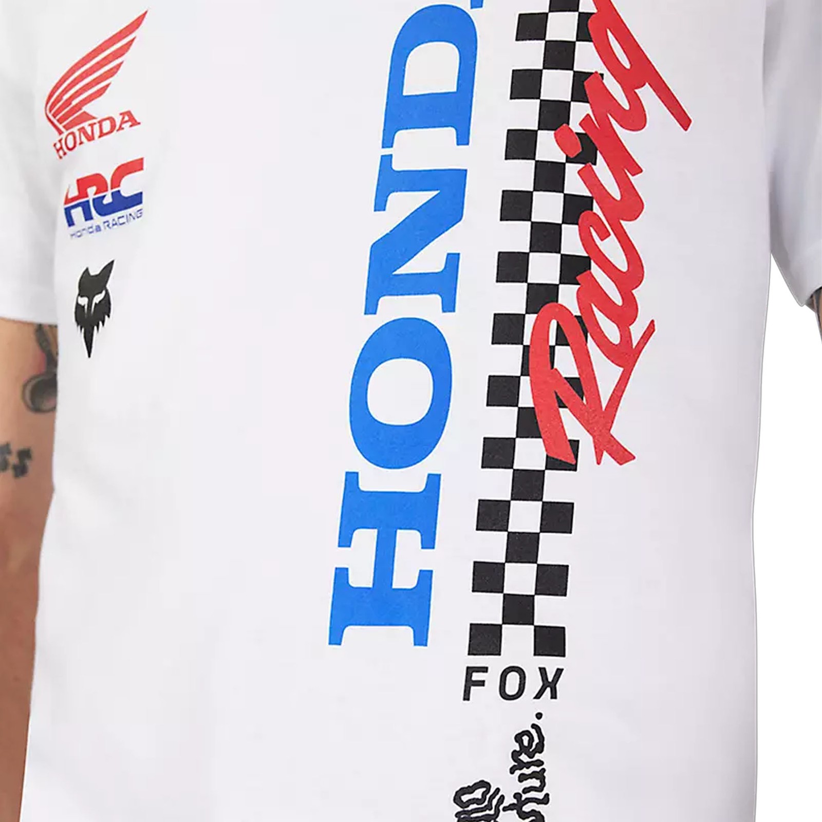 Fox Racing Optic White Honda Tee Shirt Lightweight Comfortable Fine-Knit Fabric gallery