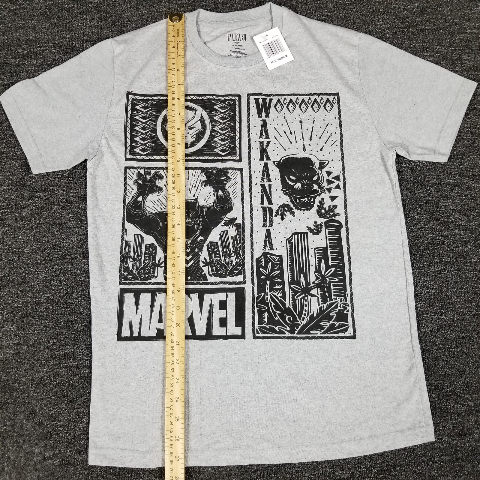 Marvel Shirt Mens Medium Black Panther Wakanda Crew Neck Short Sleeve Casual Tee gallery