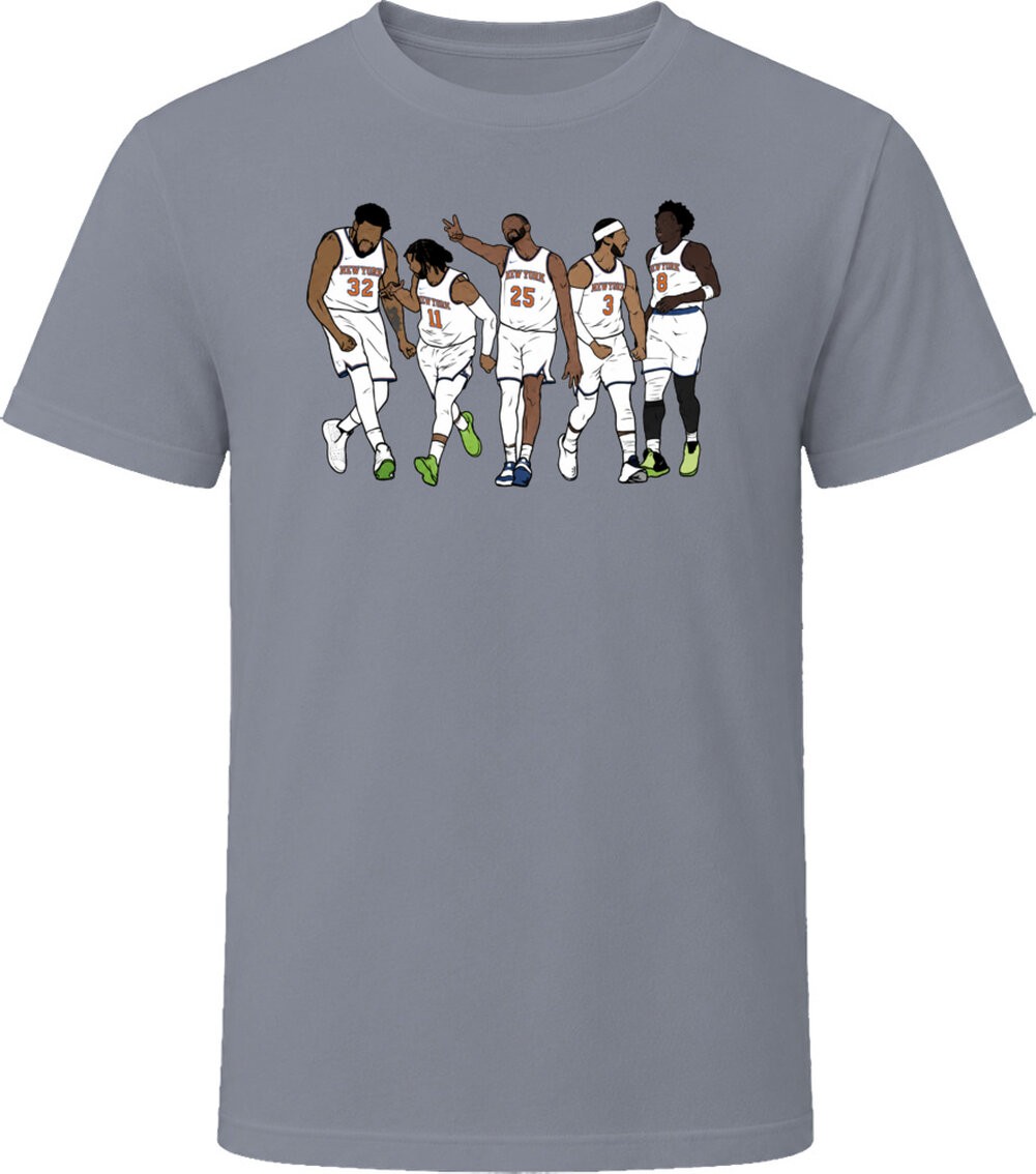 NEW YORK TRENDING Jalen Brunson KAT Og Mikal Bridges N.Y Hart T Shirt gallery
