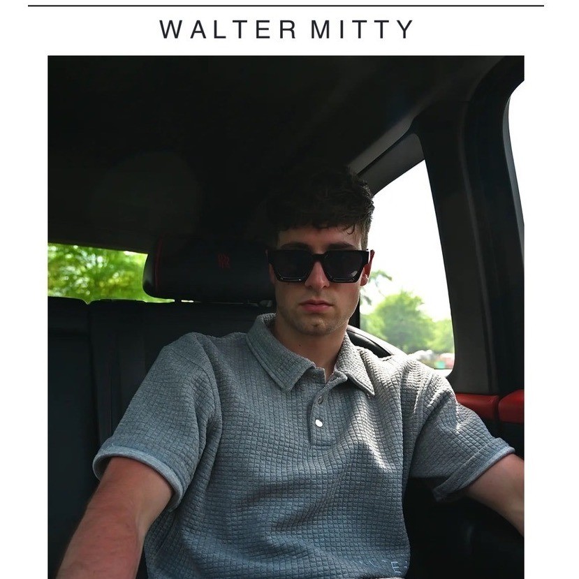 Walter Mitty Men Shirt- SMALL NEW waffle weave, winter fall, gray streetwear gallery