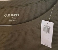 (NWT) Old Navy Men’s Long Sleeve Waffle Knit T-Shirt Olive Green MEDIUM #512403