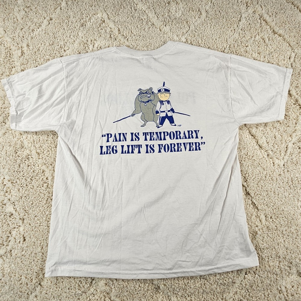 Jerzees Pain Is Temporary Leg Lift Is Forever Poland Bulldog Band T-Shirt Size L