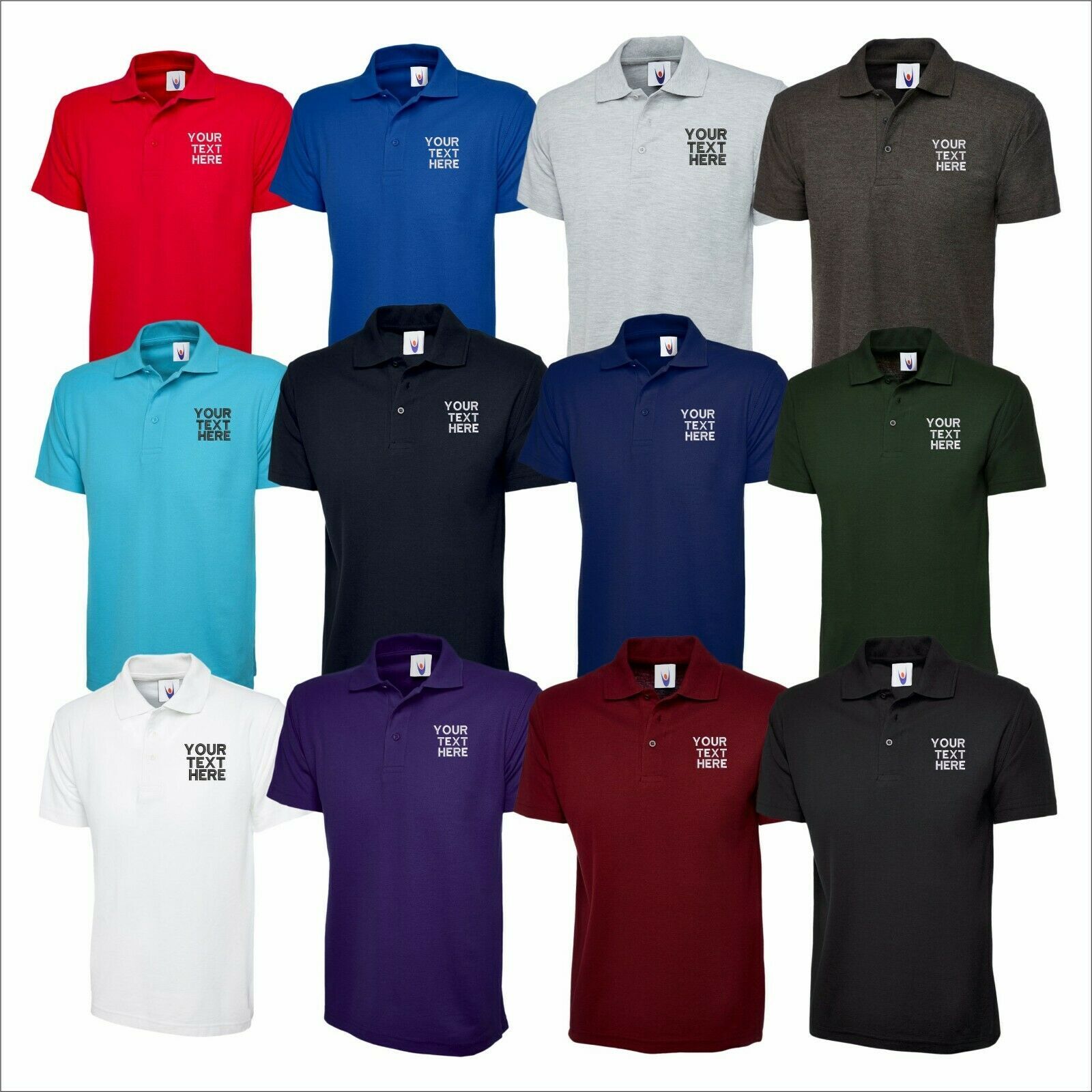 UNEEK Personalised Custom Embroidered Active Pique Polo Shirt Work Unisex T Top gallery