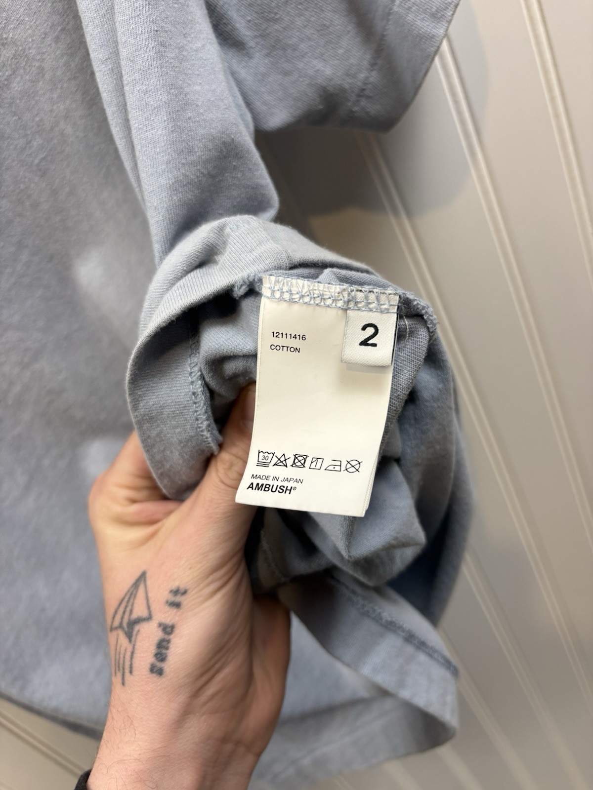 AMBUSH T-Shirt Blue Mens Sz 2 NOBO AW 2018 COLLECTION Limited Edition Japan gallery