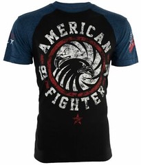 AMERICAN FIGHTER Bradley Black Blue Athletic Mens Crewneck T-shirt S-3XL NWT