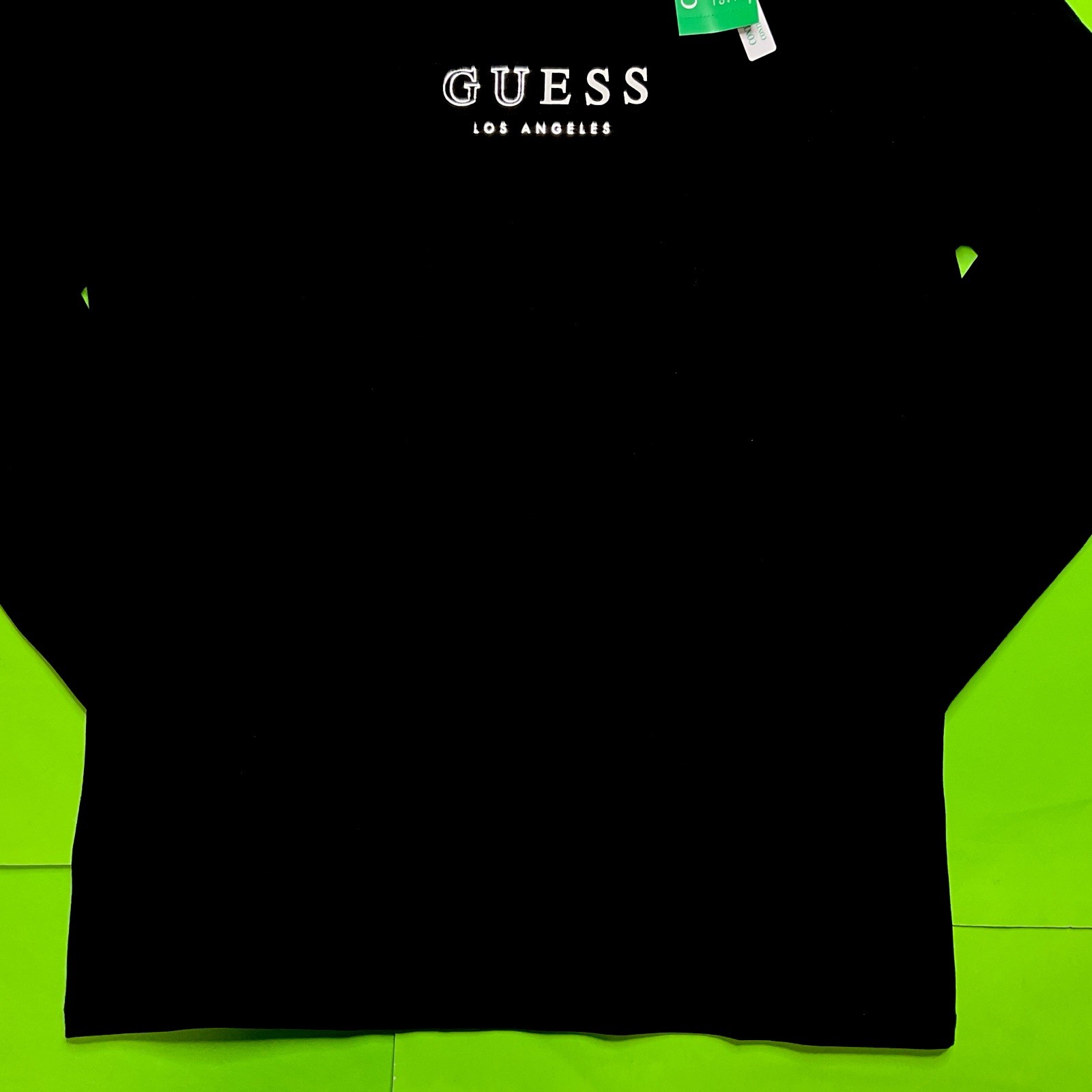 GUESS Los Angeles Men’s Long Sleeve T-Shirt SMALL Black w/White, Silver NEW gallery