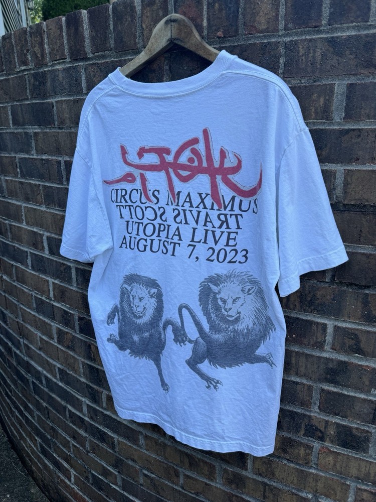 Travis Scott Utopia 2023 Tour Merch Rome Italy Circus Maximus T-Shirt Size L