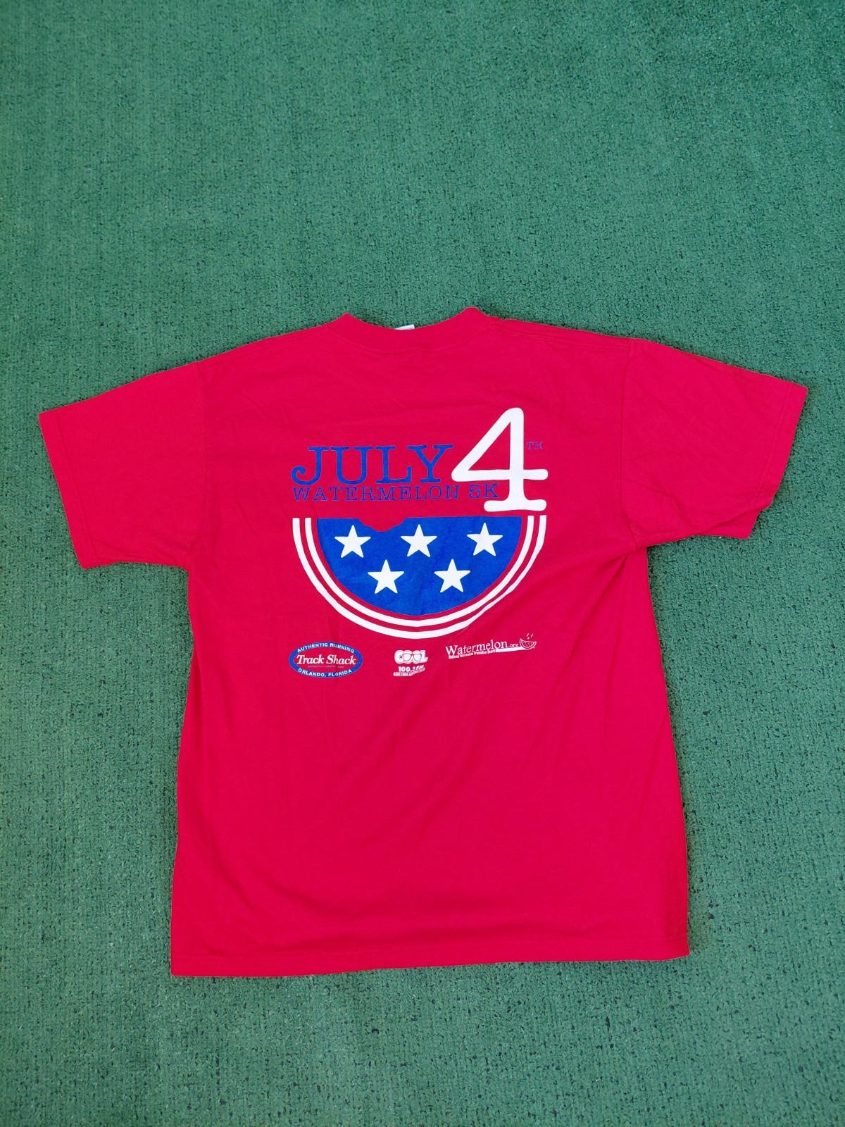 VINTAGE 2004 July 4th Watermelon 5k Race Running Y2K Red T Shirt Sz Large gallery