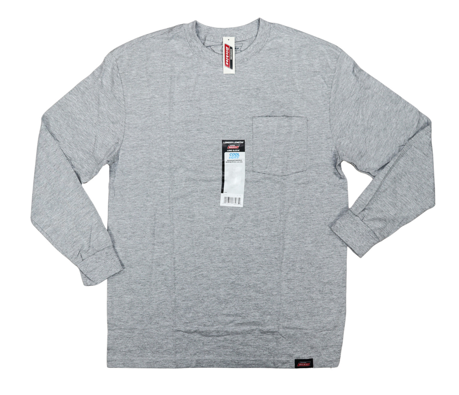 Dickies Longer Length Cool & Dry Long Sleeve Chest Pocket Men's T-Shirt NWT gallery