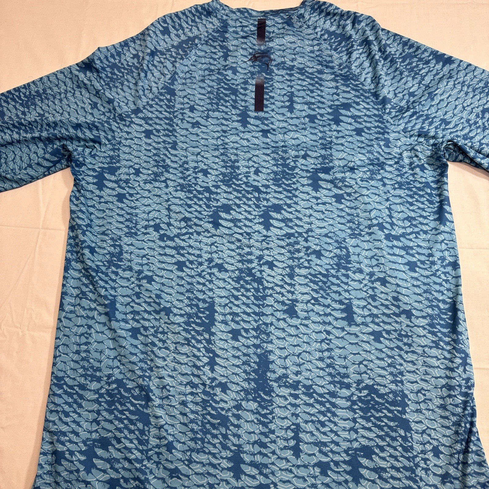 SHIRT World Wide Sportsman Mens Medium Blue Scales Long Slv Fisherman Fishing gallery