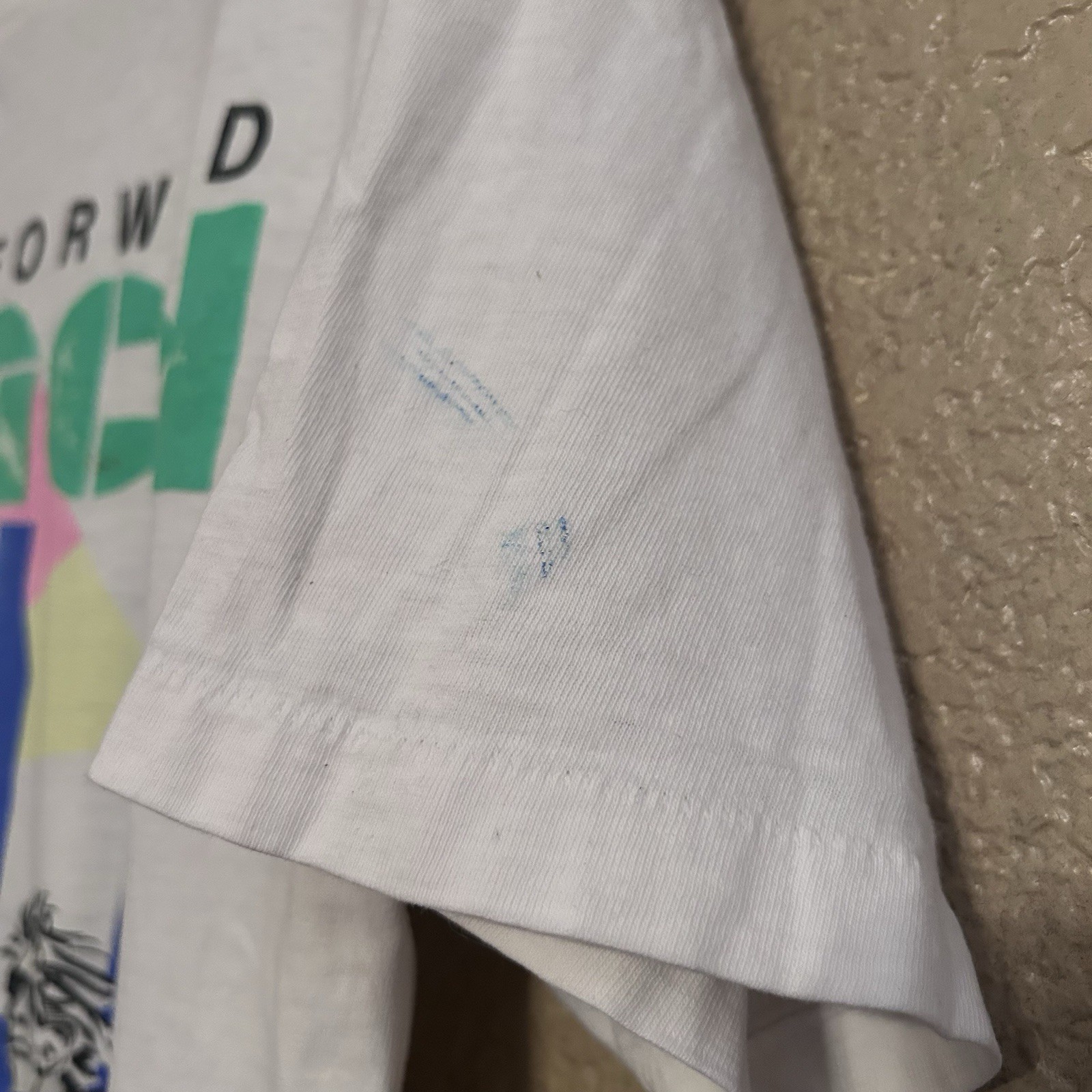 Vintage 90s Volleyball Beach Fast Forward Graphic Single Stitch T-Shirt Sz Large gallery
