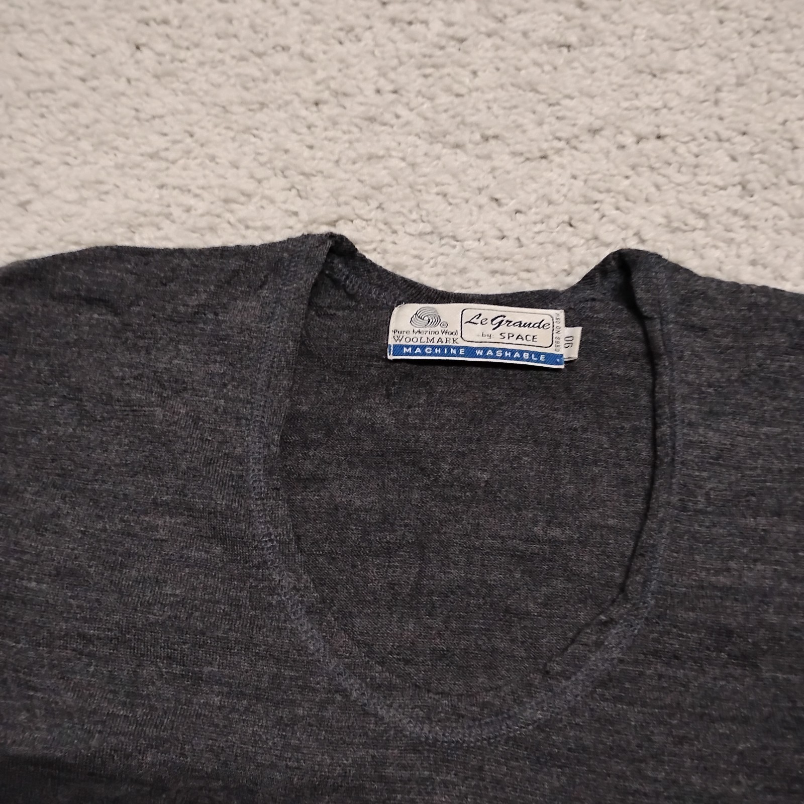 Vintage Woolmark Shirt Mens M (18x26) Base Layer Scoop Hiking Merino Wool 90s gallery