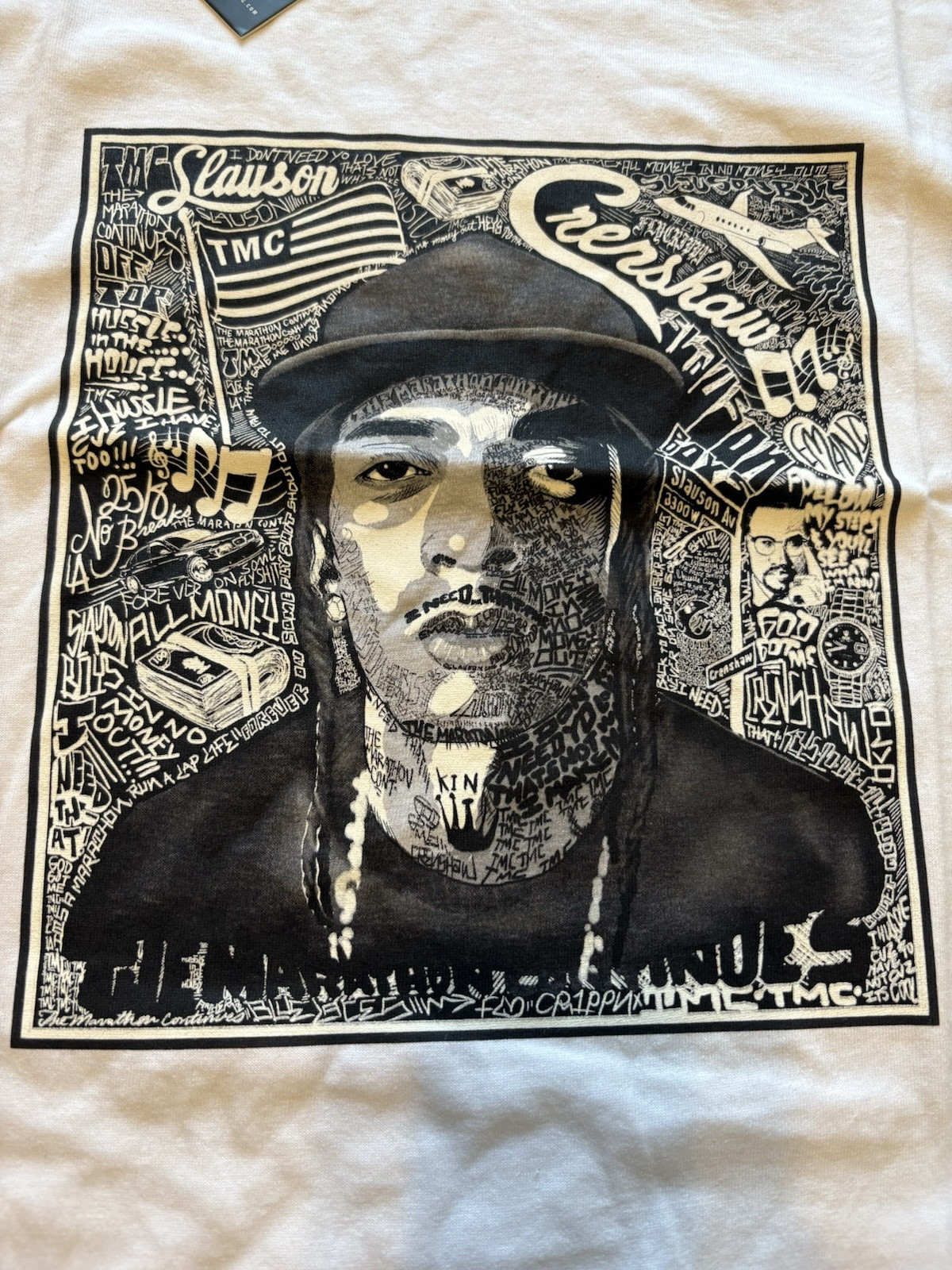 NWT The Marathon Clothing - Nipsey Hustle White Crenshaw T-Shirt Size Small gallery
