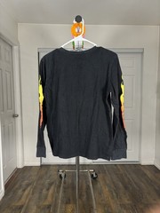 Hurley Flame Graphic Logo Men’s Black Long Sleeve Crew Neck T-Shirt Size XS