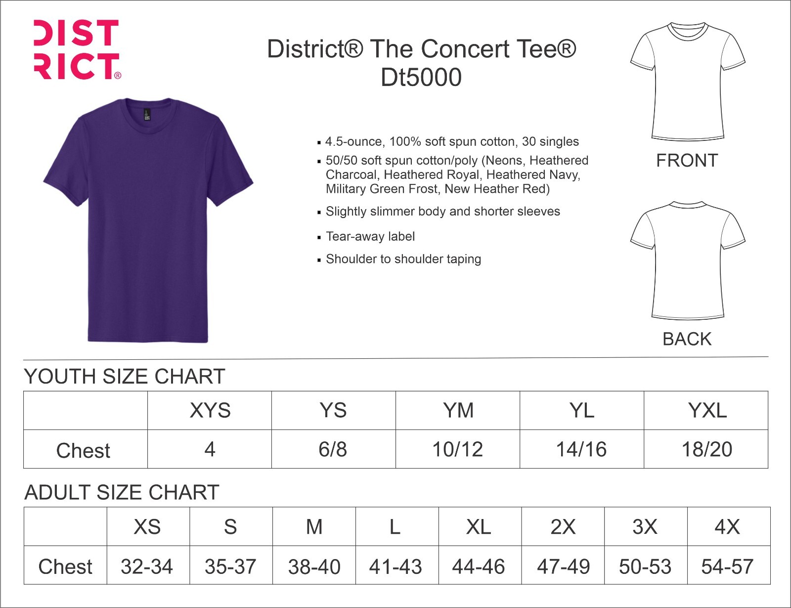 District ® The Concert Tee ® DT5000 gallery