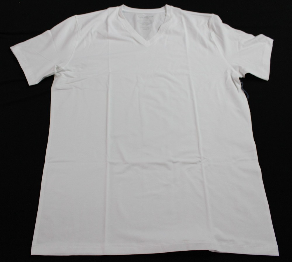 Mack Weldon Men’s Solid V Neck Short Sleeve T-Shirt EJ3 Bright White Large NWT