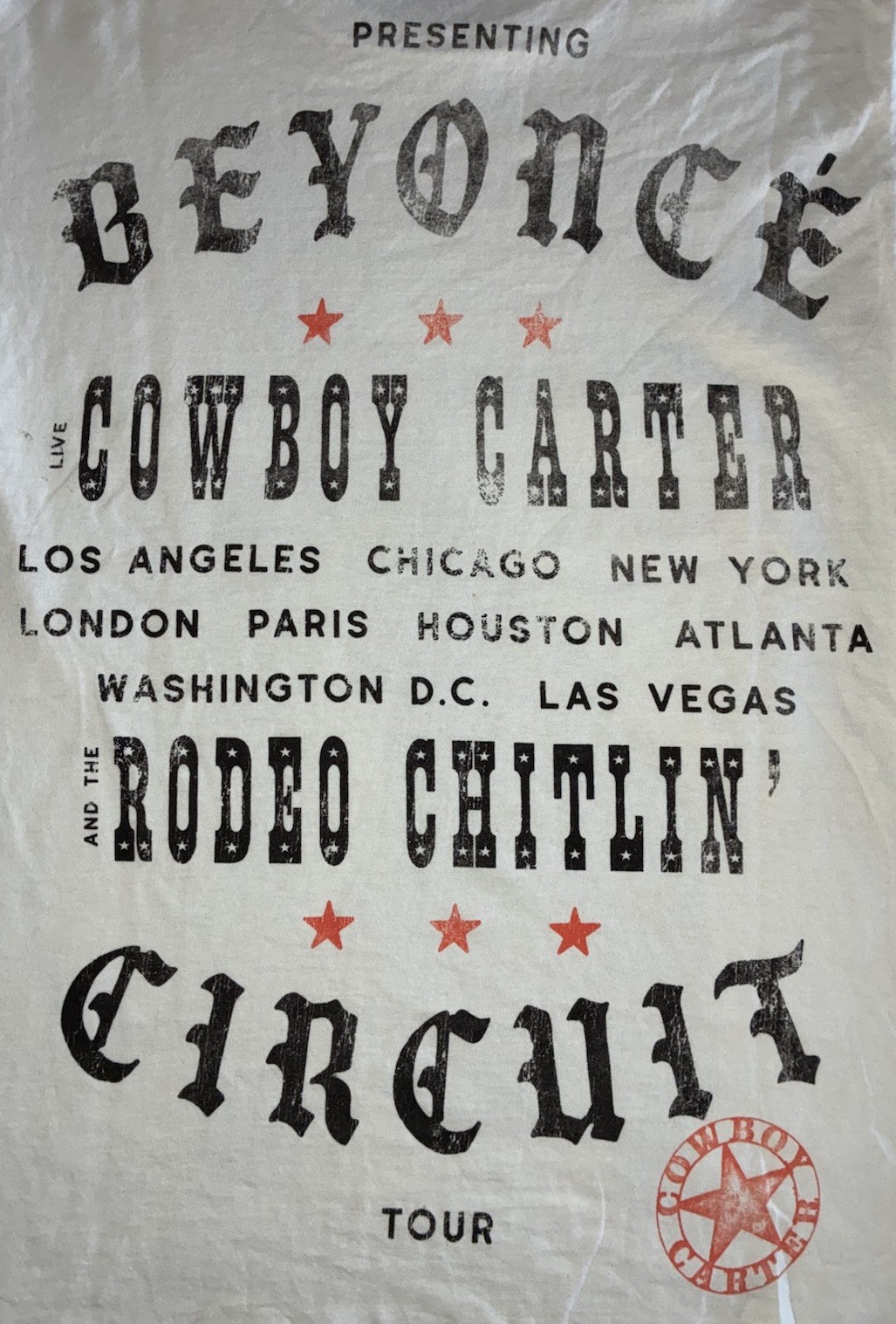 Beyonce Most Wanted Tee S White Cowboy Carter Tour 2025 Merch NEW *spot gallery