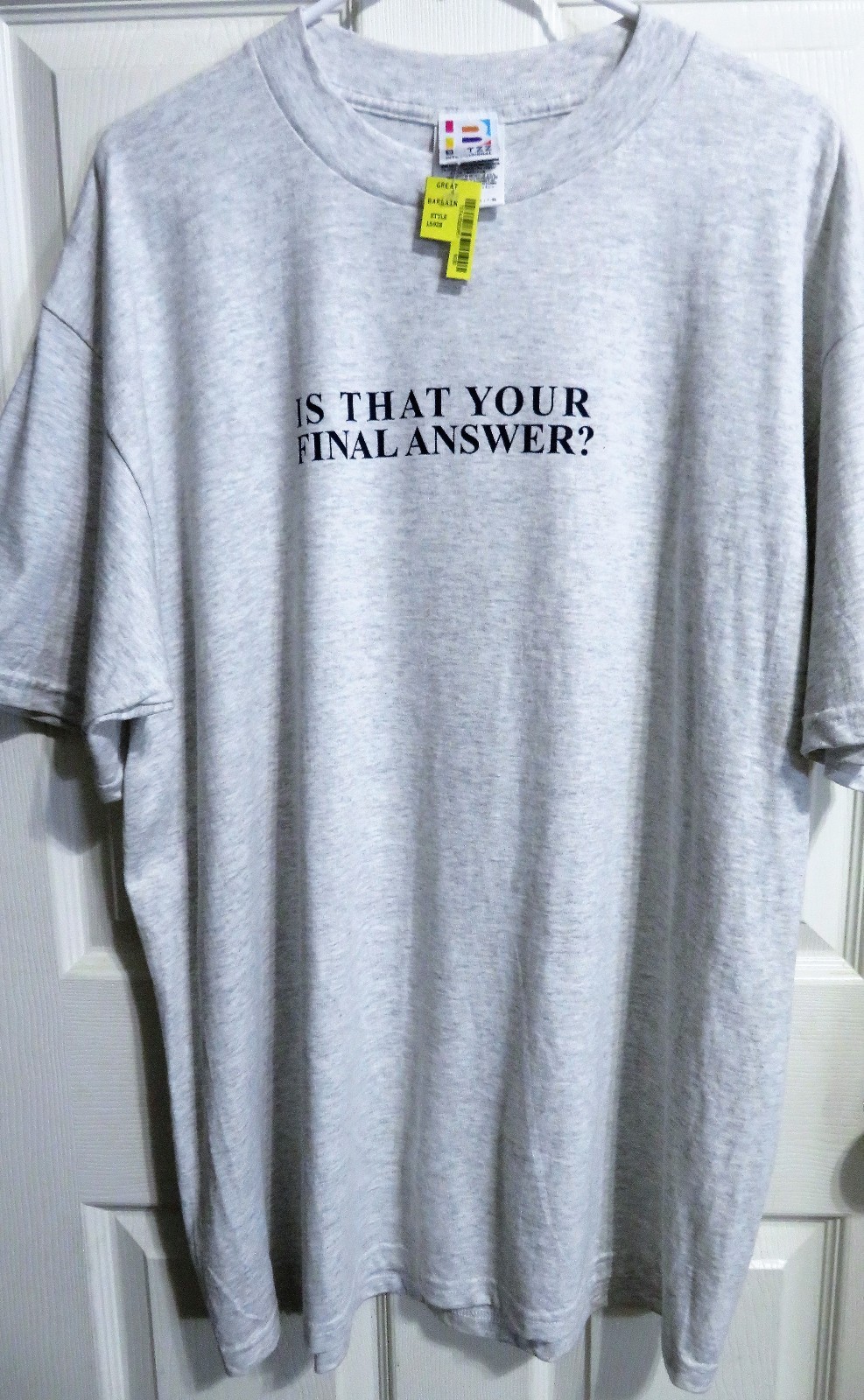 Blitzz Tultex Light Gray T-Shirt IS THAT YOUR FINAL ANSWER? Mens XL NWT gallery