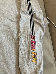 Vintage – Starter – Gray Long Sleeve T Shirt – Spellout Logo On Sleeve – XXL