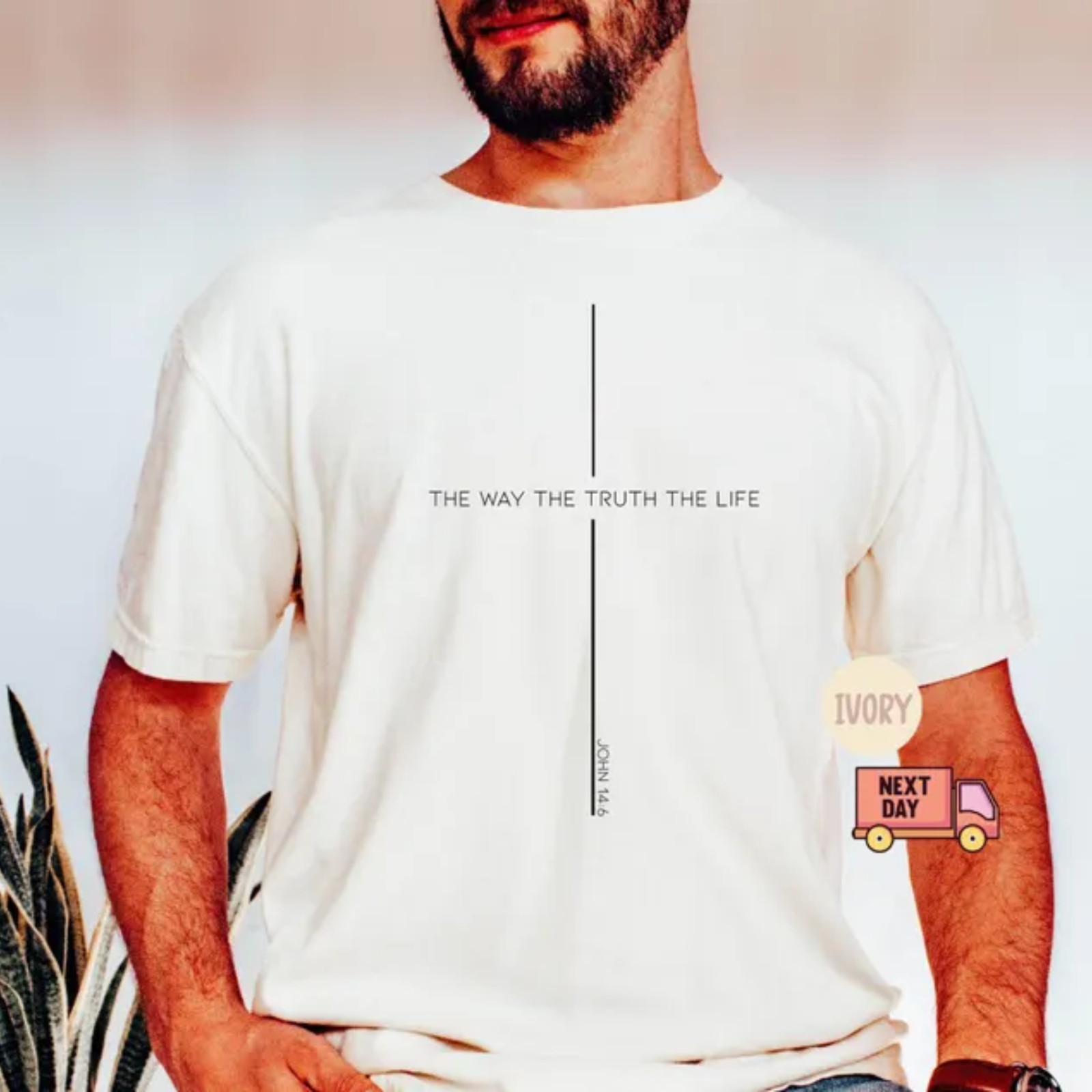 Comfort Color John 14:6 Christian Shirt The Way The Truth The Life Jesus Faith gallery