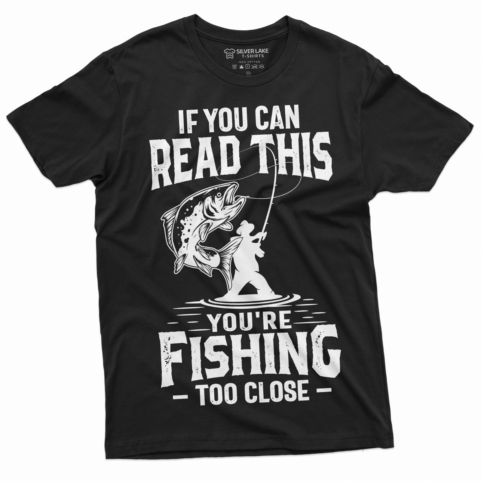 Men's Fishing Too Close T-Shirt Funny Fishing Shirt Fisherman Gift Fisherman Tee gallery