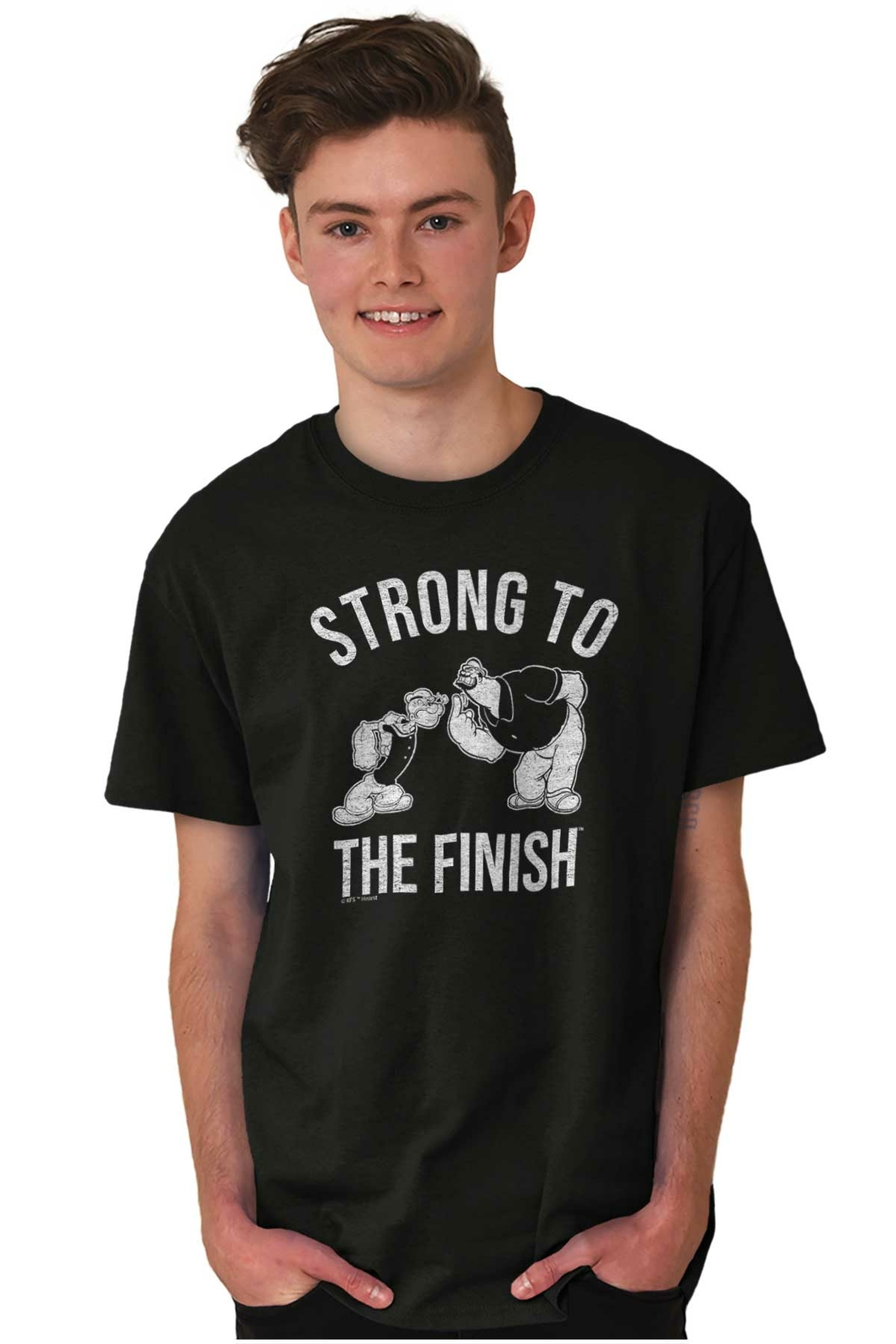 Vintage Popeye Bluto Strong Gym Workout Gift Mens Casual Crewneck T Shirts Tees gallery
