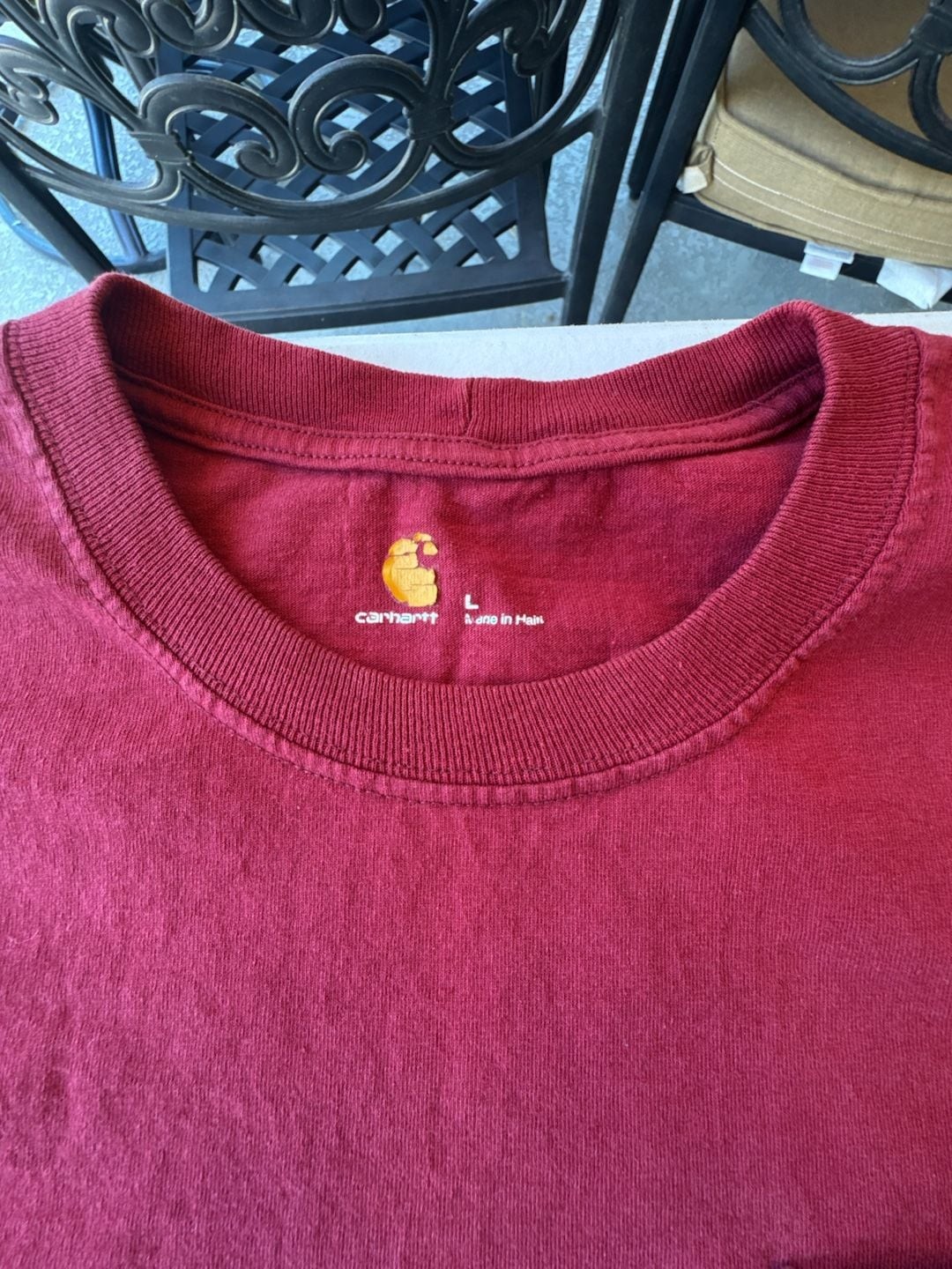 Carhartt Men's K126 Loose Fit Heavyweight Long Sleeve Pocket T-Shirt Red gallery